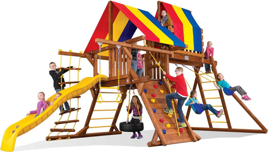 Sunshine Base Castle California W/ Dual Swing Beam - Playground (1100x732)