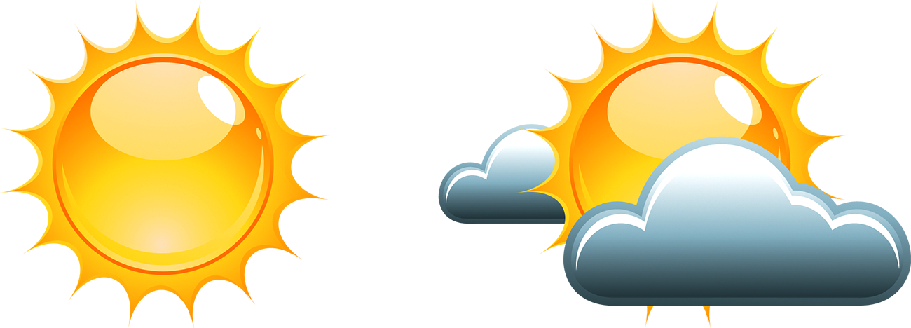 Weather Forecasting Clip Art - Weather Forecast Sunny (1300x468)