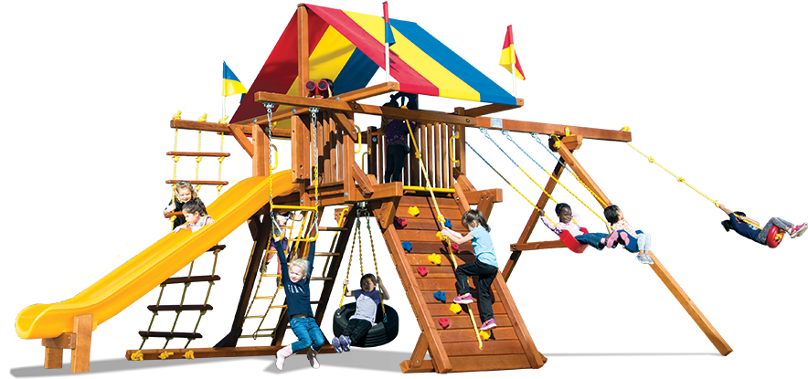 Rainbow Feature Castle Pkg Ii 57a Swingset - Rainbow Castle Playset (892x447)