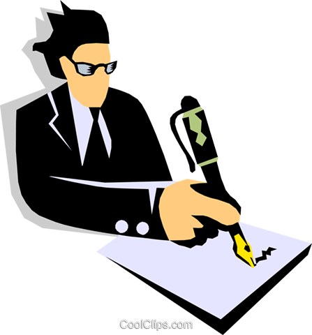 Man Writing Royalty Free Vector Clip Art Illustration - Escrevendo Png (447x480)