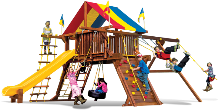 Rainbow Castle Pkg Ii Supersized 60b Playground King - Turbocharger (750x375)