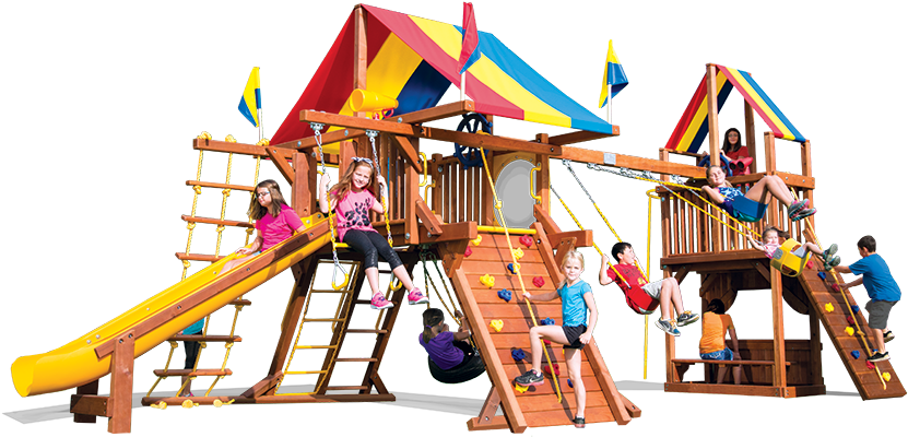 Sunshine Castle With Tower 100c Swingset - Castle (892x447)