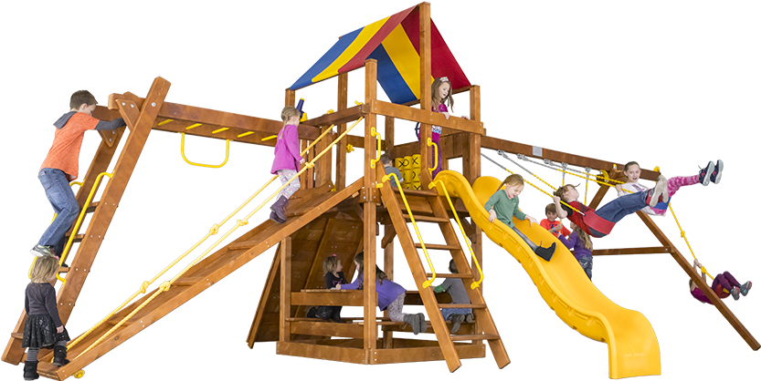 Carnival Clubhouse Pkg Iii Maxed Out 41a Swingset - Backyard Playworld (892x447)
