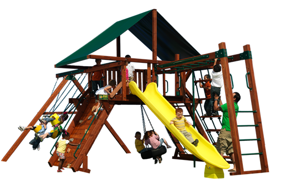 Olympian Peak 3 Play Set Shown With - Swing (676x383)