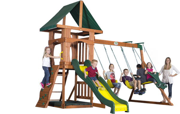 The Santa Fee Roomy Upper Deck Super Playset - Backyard Discovery Santa Fe Swing Set (676x383)