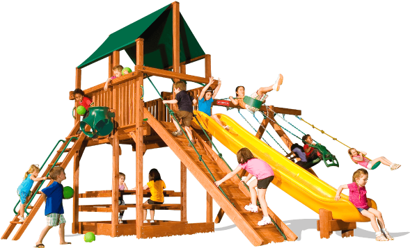 Woodplay Outback Xl 7'-a Cedar Swing Set - Playground Slide (640x400)