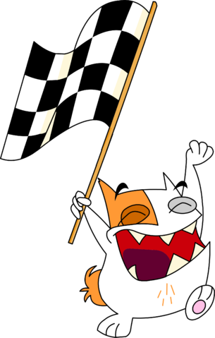 Gordon Holding A Checkered Flag - Gordon Holding A Checkered Flag (305x479)
