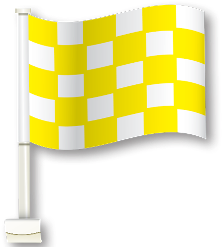 Yellow/white Checkered Supreme Clip On Flags 6co Chye - Flag (500x500)
