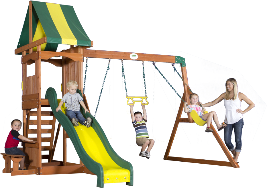 Backyard Discovery Swing Set Instructions - Backyard Discovery Peninsula All Cedar Swing Set, Yellow (1200x680)