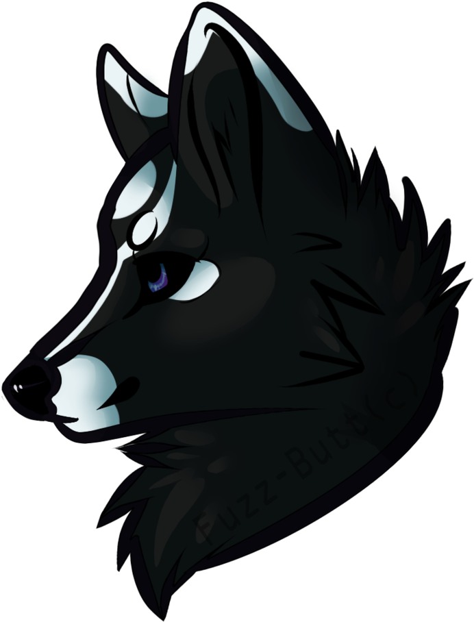 Wolf Head By Fuzz-butt - Black Wolf Head Png (900x1029)