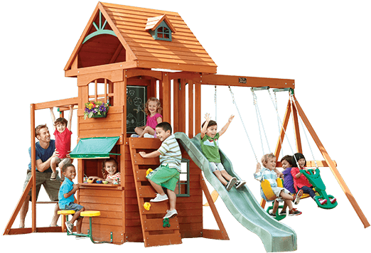 Ridgeview Clubhouse Deluxe Play Structure - Big Backyard - Ridgeview Clubhouse Swing Set (600x400)