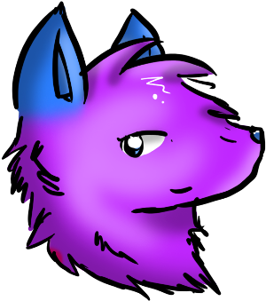 Purple Wolf Head By Silversnivy - Cartoon (350x352)