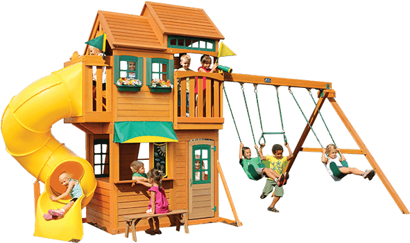 Wonderful Cedar Summit Playset Made Of Wood In Double - Richmond Lodge Cedar Summit (600x400)