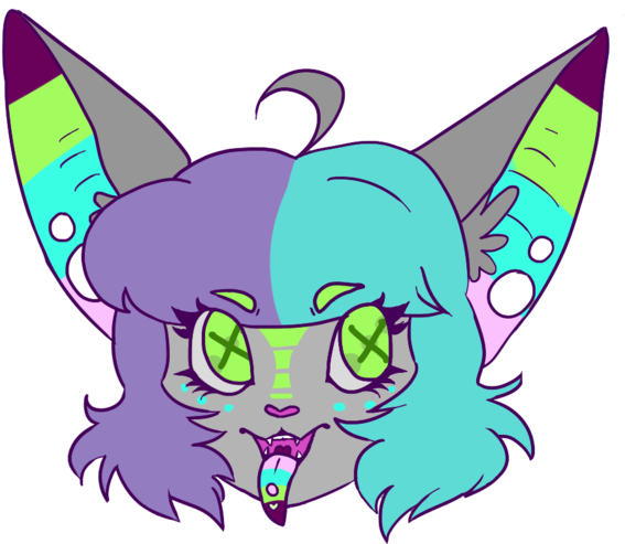 Bat Oc Head Thing By Curlthewolf - Wolf Oc Head (600x497)