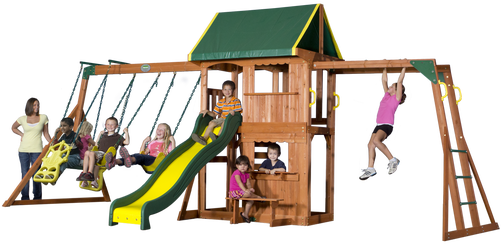 Backyard Discovery Prairie Ridge Wooden Swing Set - Backyard Discovery Prairie Ridge (500x283)
