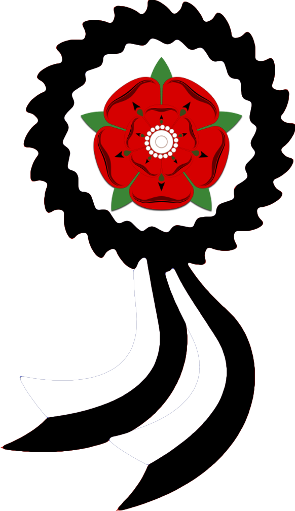 Red Rose Tutor Ribbon By Britannialoyalist - Red Rose Of Lancashire (582x1008)