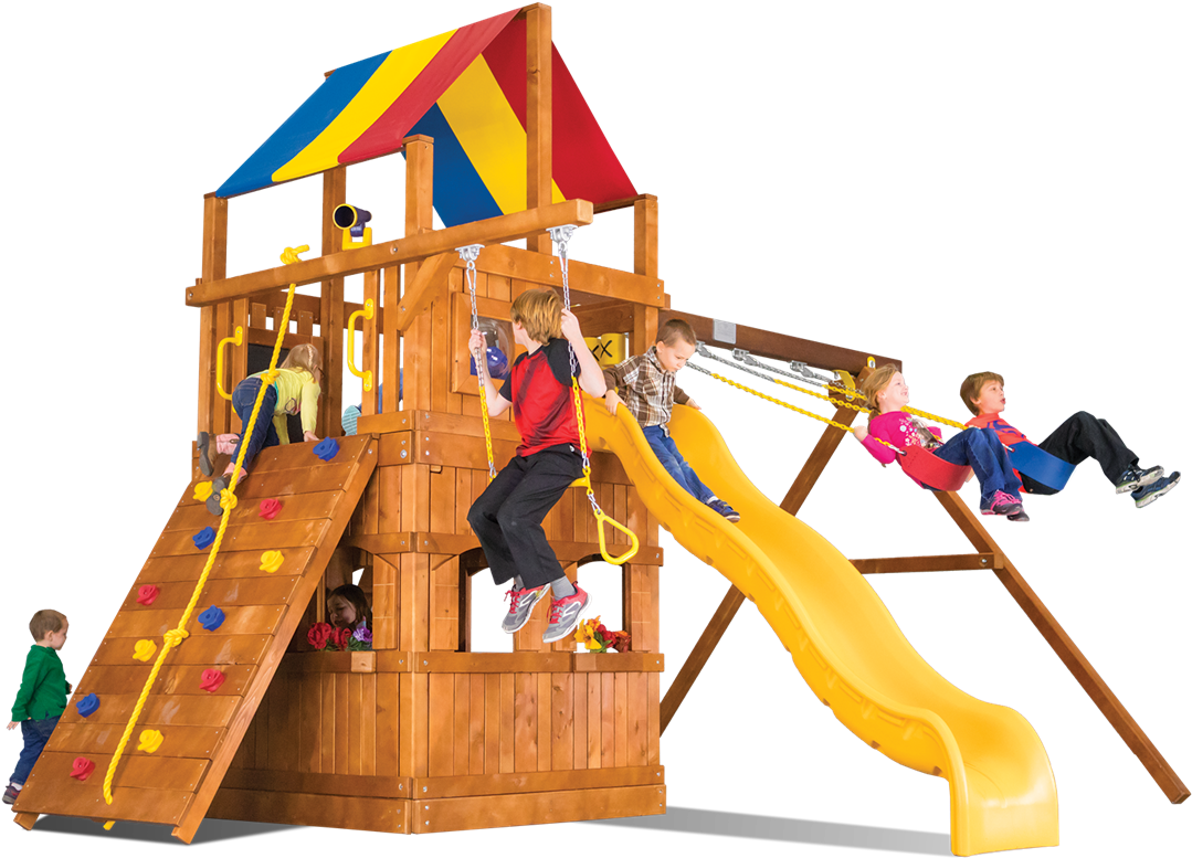 Carnival Clubhouse Pkg Ii With Playhouse - Playground Slide (1200x799)