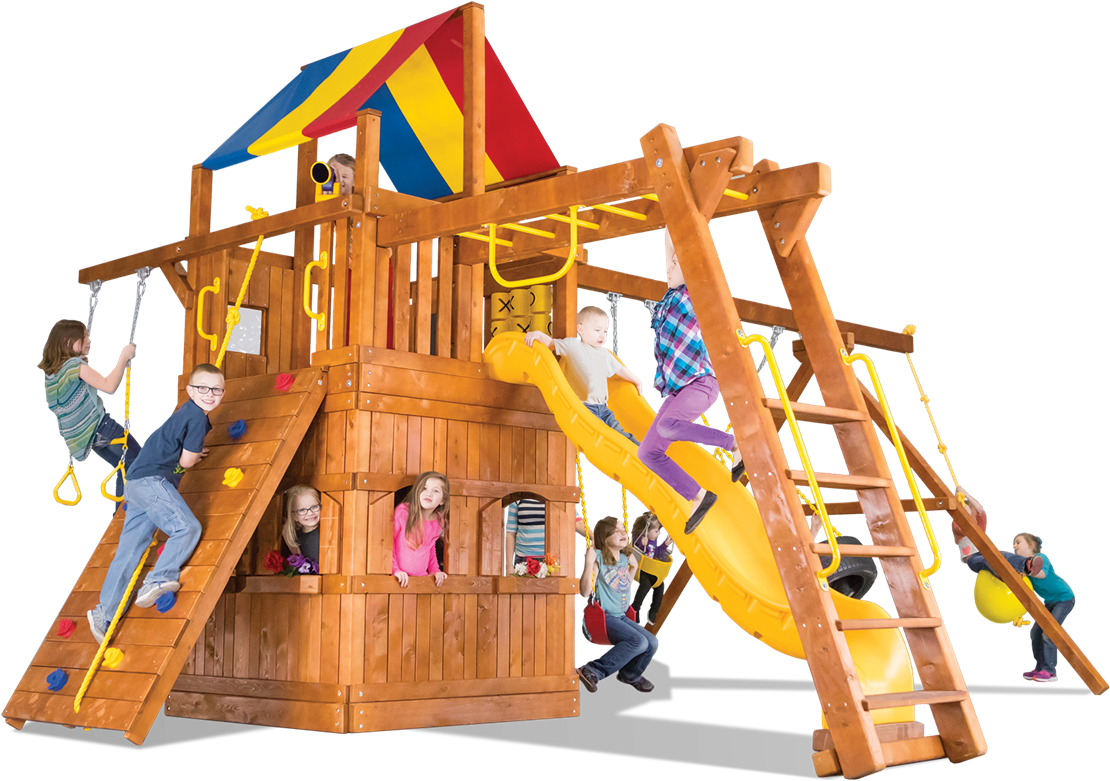 Carnival Turbo Clubhouse Pkg Iii W/ Playhouse - Playground Slide (1200x799)
