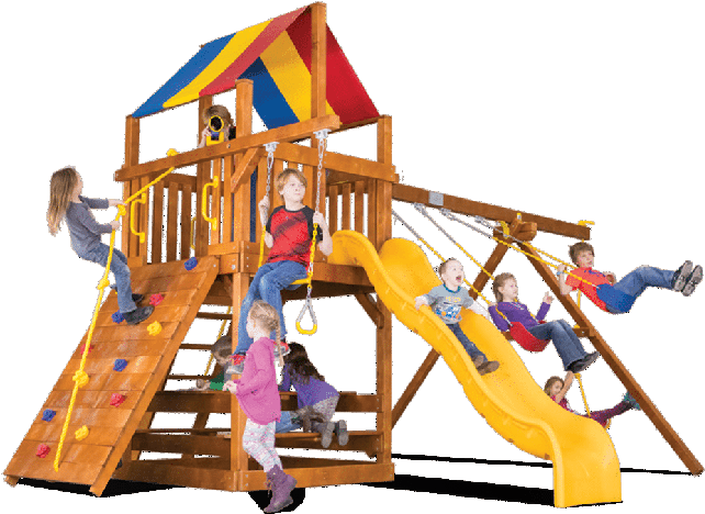 Rainbow Swingsets Clubhouse Backyard Playworld Omaha - Carnival (900x523)