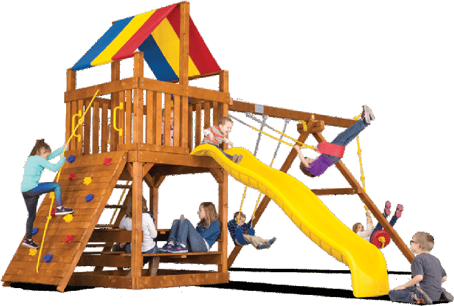 Rainbow Swingsets Clubhouse Backyard Playworld Omaha - Backyard Playworld (900x523)