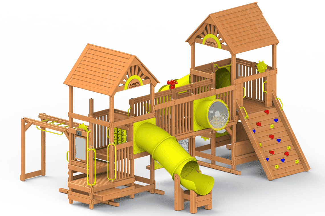 Commercial Rainbow Play Sets Backyard Playworld Omaha - School (1140x758)