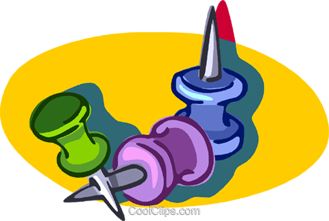 Pushpins, Office Stationery Royalty Free Vector Clip - Pushpins, Office Stationery Royalty Free Vector Clip (480x323)
