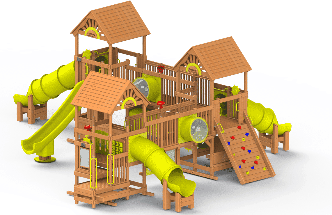 Commercial Rainbow Play Sets Backyard Playworld Omaha - School (1140x758)