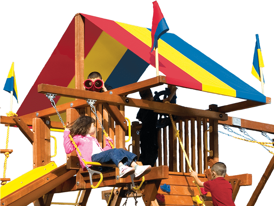 Special Order Rainbow Play Sets Backyard Playworld - Rainbow Play Systems Wood Roof (892x692)