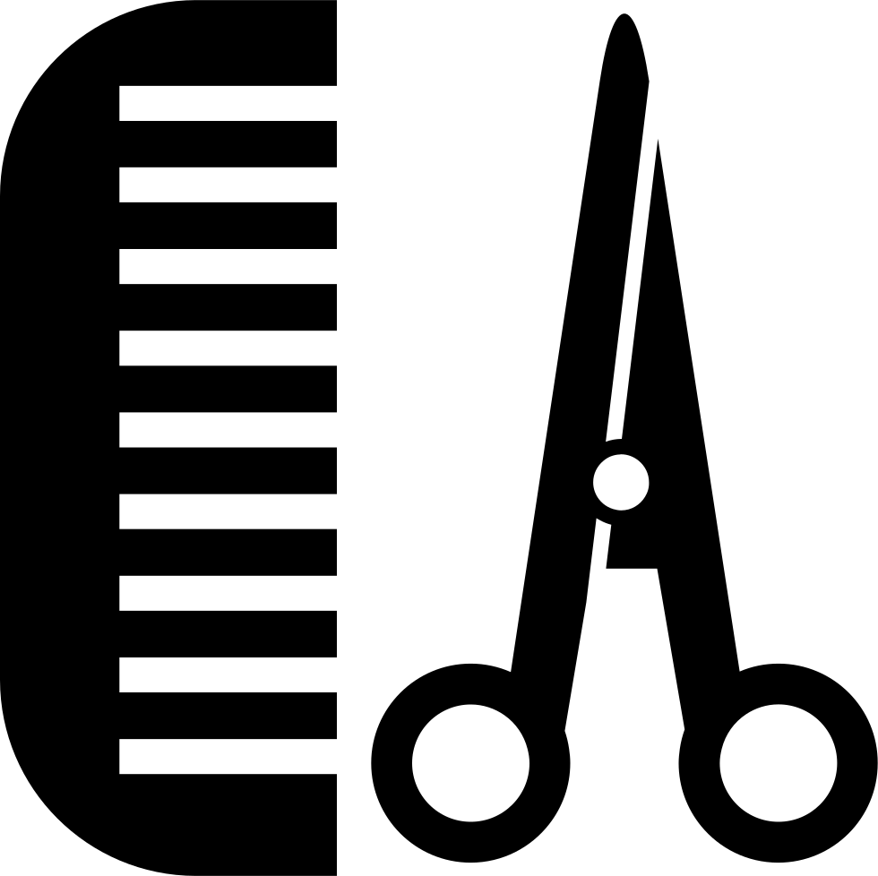Comb And Scissors For Hair Comments - Scissors And Comb Icon Png (980x978)
