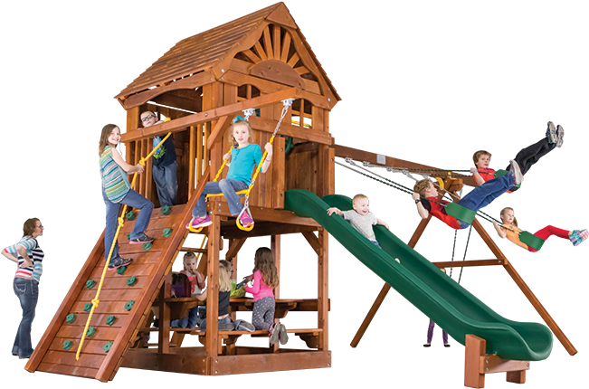 Sunshine Clubhouse Pkg Ii With Cabin Package 54c Swingset - Design (892x447)
