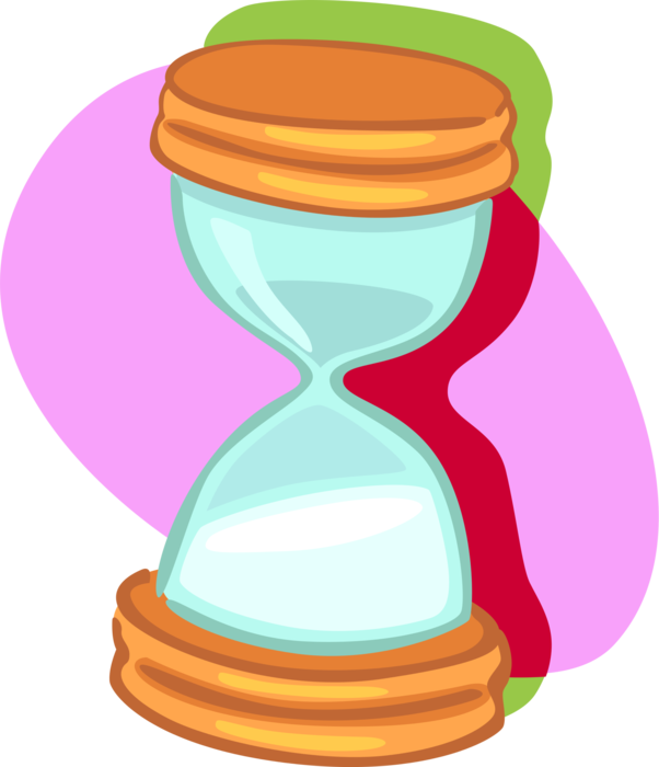 Vector Illustration Of Hourglass Or Sandglass, Sand - Vector Illustration Of Hourglass Or Sandglass, Sand (602x700)