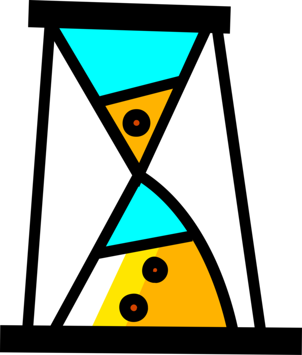 Vector Illustration Of Hourglass Or Sandglass, Sand - Triangle (595x700)