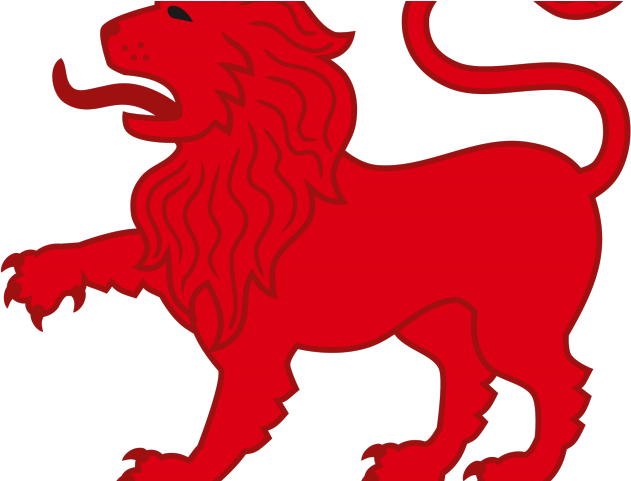 Lion Clipart Red - Set 4 Heraldry Lions 2.25" Large Buttons Pins Passant (640x480)