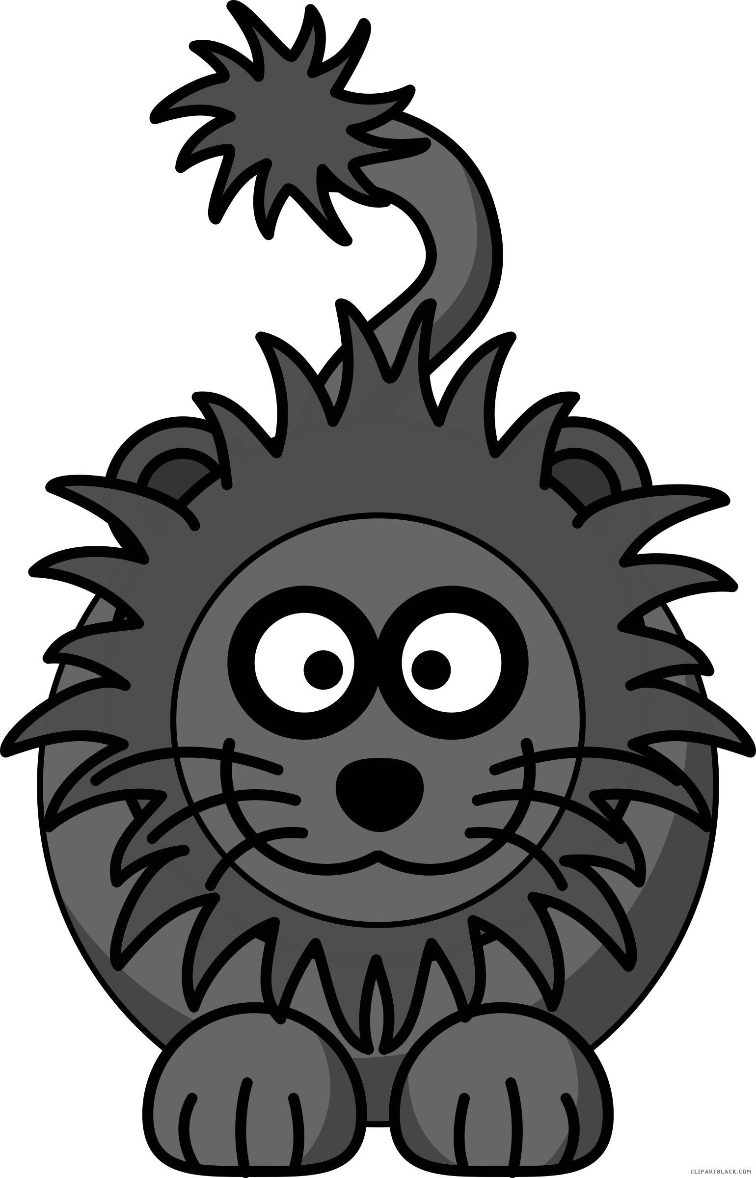Cartoon Lion Animal Free Black White Clipart Images - Animal Coloring Book: An Amazing Animal Coloring Adventure (1540x2400)