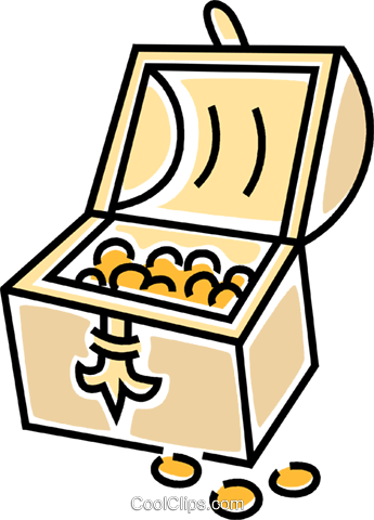 Treasure Chest Royalty Free Vector Clip Art Illustration - Schatztruhe Clipart (345x480)