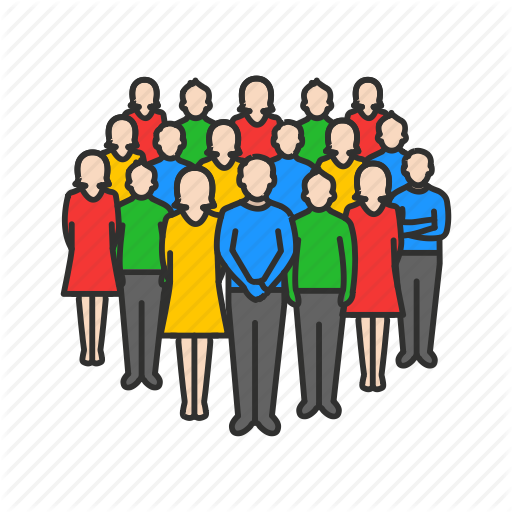 Crowd Clipart Bunch Person - Group Of People Icon (512x512)