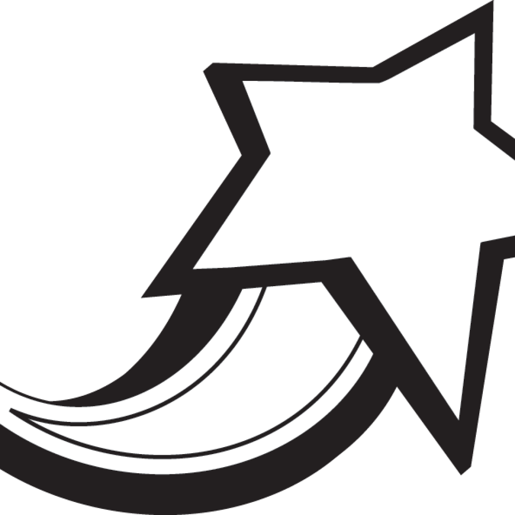 Shooting Star Clipart Black And White Shooting Star - Shooting Star Clip Art (1024x1024)