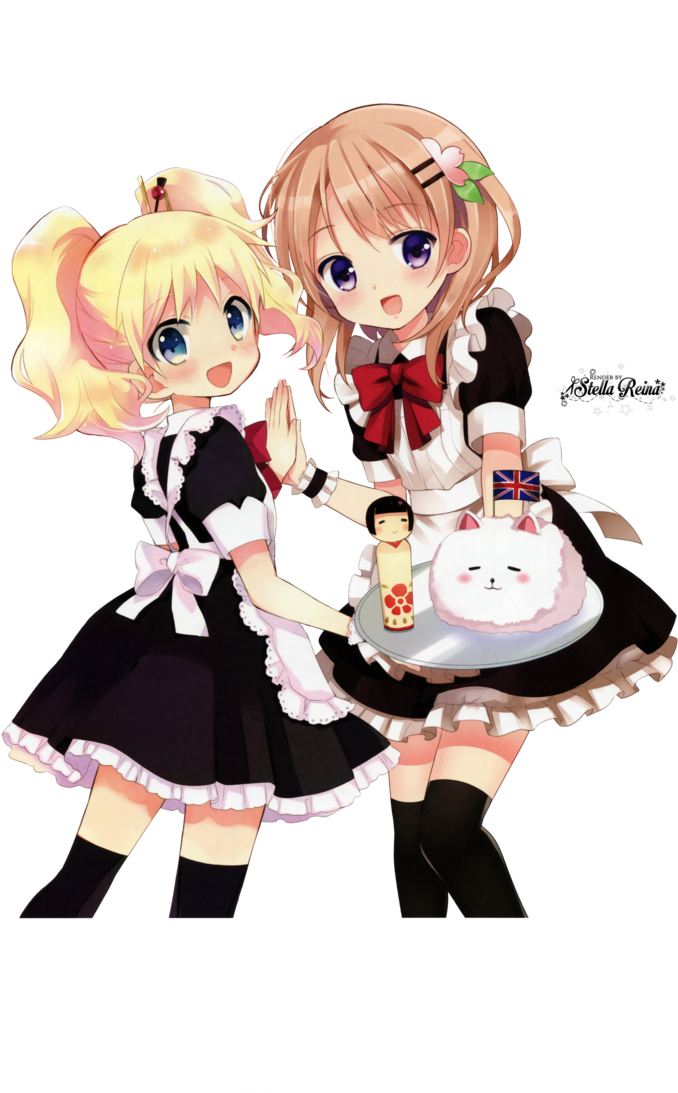 [render - Anime Kiniro Mosaic Oomiya Shinobu Komichi Aya Cosplay (698x1144)