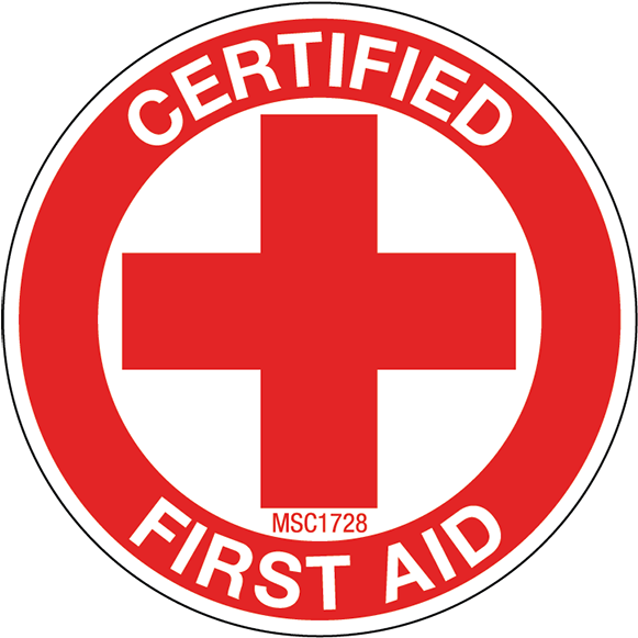 Certified First Aid Hard Hat Emblem - First Aid Certified Logo (600x600)
