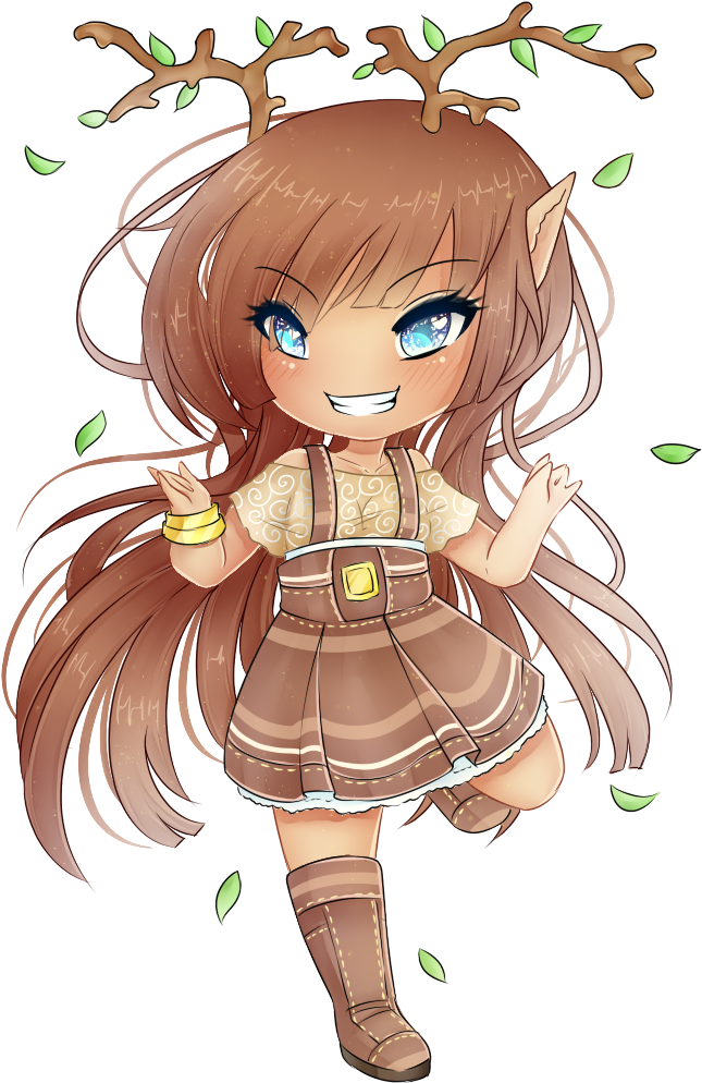 ~auction Chibi Girl~ [over] By Blavk - Chibi Anime Deer Girl (800x1000)
