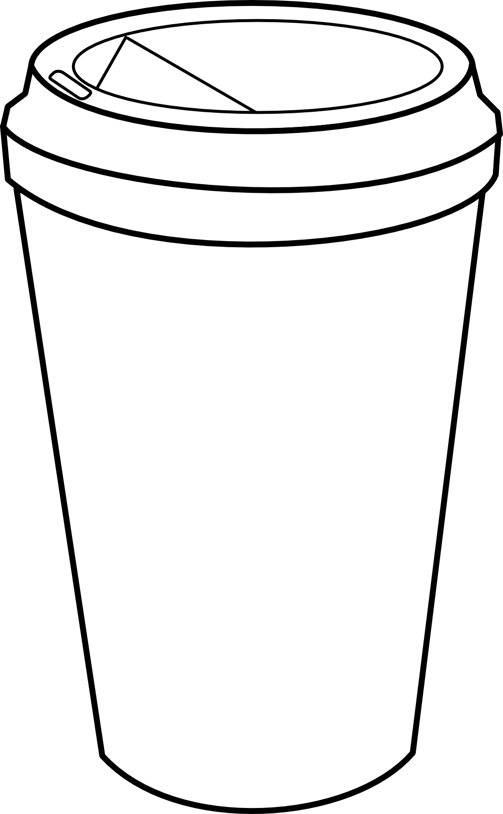 Coffee To Go Clipart - Coffee Cup Coloring Page (999x1617)