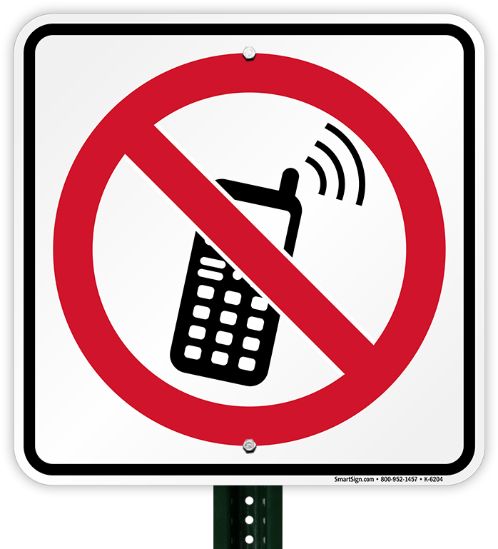 No Cell Phone Symbol Sign - Accidents Due To Mobile Phones (800x800)