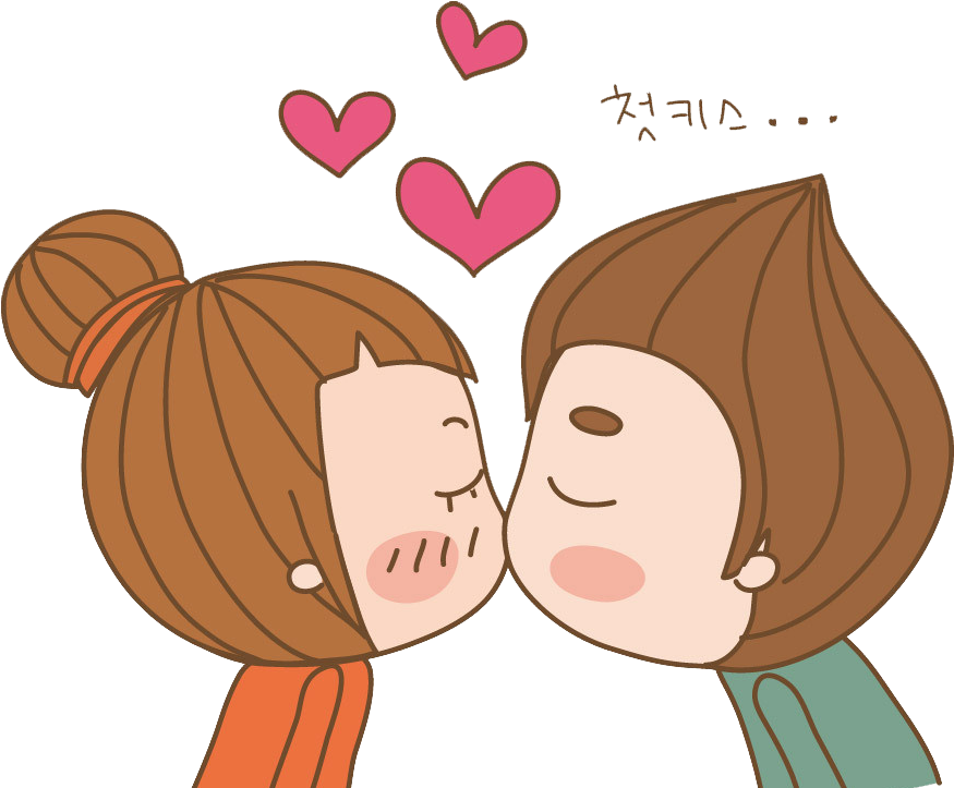 Significant Other Kiss Cartoon Child Illustration - 吻 一个 (874x759)