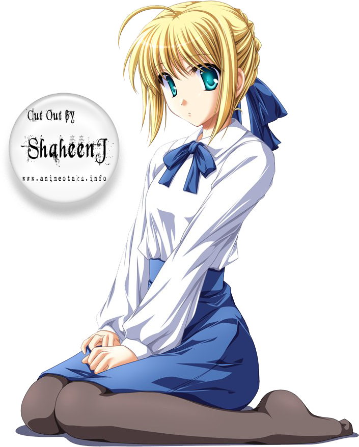 Beautiful Pretty Lovely Blue Anime Girl - Fate Stay Night Saber (726x933)