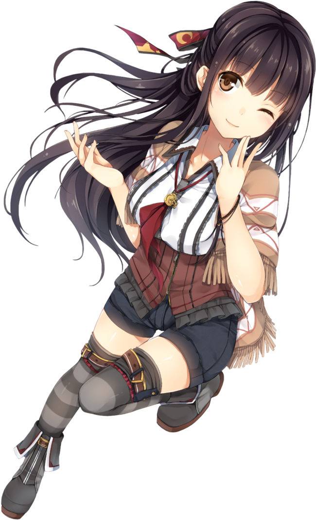 I Am An Anime Lover And I Love You - Anime Girl Brown Hai Render (730x1094)