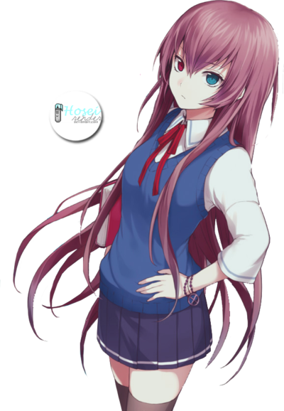 X Render Anime Girl By Hosei-kun - Chica Anime Con Heterocromia (400x578)