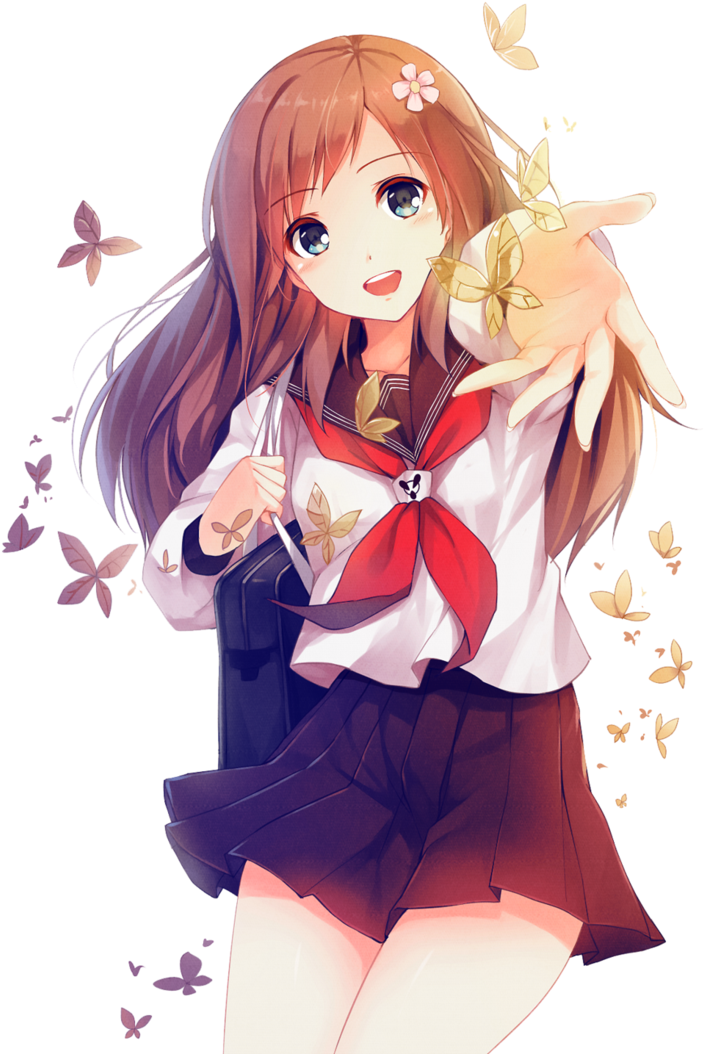 Myanimelist Girl School - Anime Girl Transparent Background (752x1063)