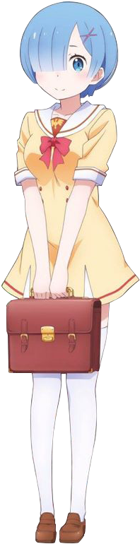 Valiosu 4 2 Rem School Girl Render By Valiosu - Life A Different World From Zero Ram Emiria School (237x788)