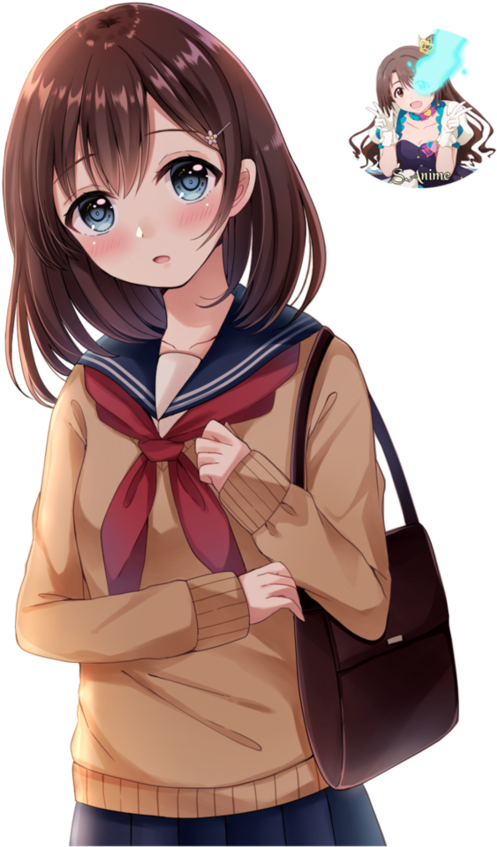 Anime School Girl Render By Bunnysa - Anime School Girl Transparen (755x1057)