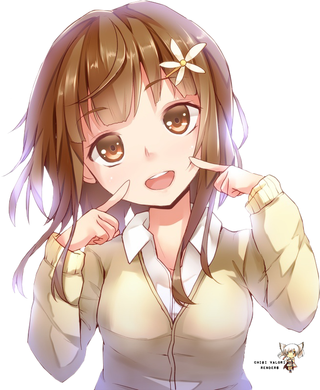 Cute Anime Kid Girl - Cute Anime Girl Smile (736x871)